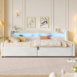 90x200 Platform Bed with Hydraulic Storage & LED, Beige Velvet