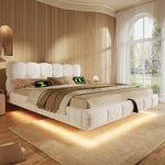 Sofa Bed 90x190cm with Pull-Out Bed & LED Storage, Dark Grey Velvet