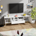 TV Cabinet, Modern with Gold Legs and Trim, Gold