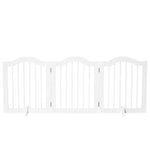 Dog Barrier Safety Gate, 3-Part Foldable MDF White