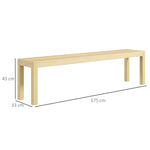 3-Seater Bench, Sturdy Wooden, Pinewood Natural