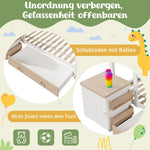 House Bed Children's Bed 90x200cm Solid Wood with Drawers & Removable Nightstand - White & Oak White