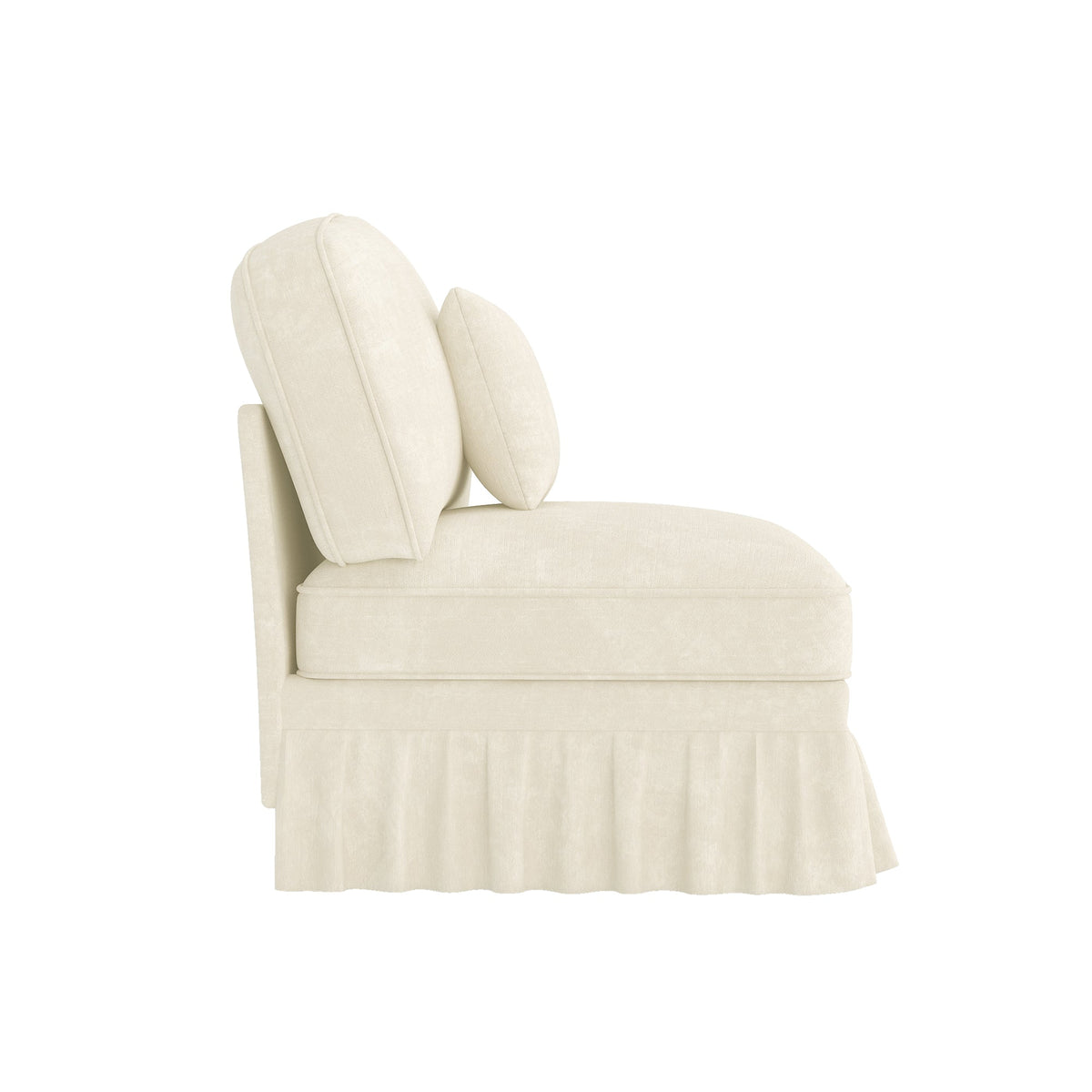Windsor Sofa without Armrests with 1 Cushion, Chenille, White