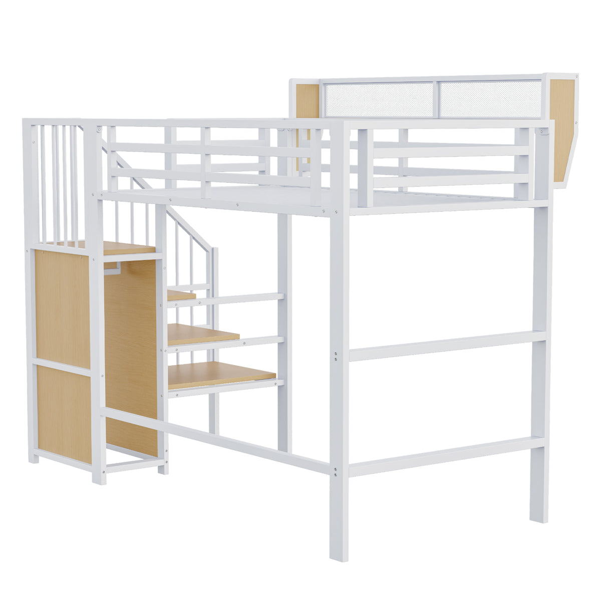 Upholstered Bed 160x200 cm with LED, Storage & USB, Grey PU
