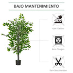 Artificial Ficus Tree 135 cm Large Realistic in Pot, Plastic