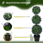 Artificial Lavender Trees, 2-Set, 110 cm, UV-Resistant, Plastic