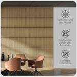 Acoustic Panels, 4pc 60x60cm 3D Wall Panels, Oak