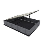 Bed Frame 140x200cm with Gas Lift & Mattress, Grey Dutch Velvet