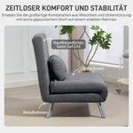 Upholstered Armchair, 2-in-1 Sleeper Guest Bed, Fabric, Dark Grey