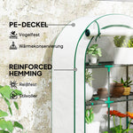 Greenhouse Round Roof, Door, Shelves, Steel, White