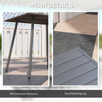 Garden Table 80x80x74cm Weatherproof 4 Person Steel, Grey