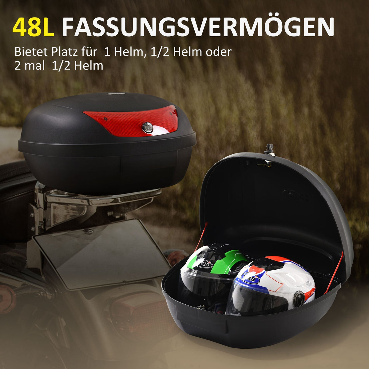 Motorcycle Case 48L Topcase Black