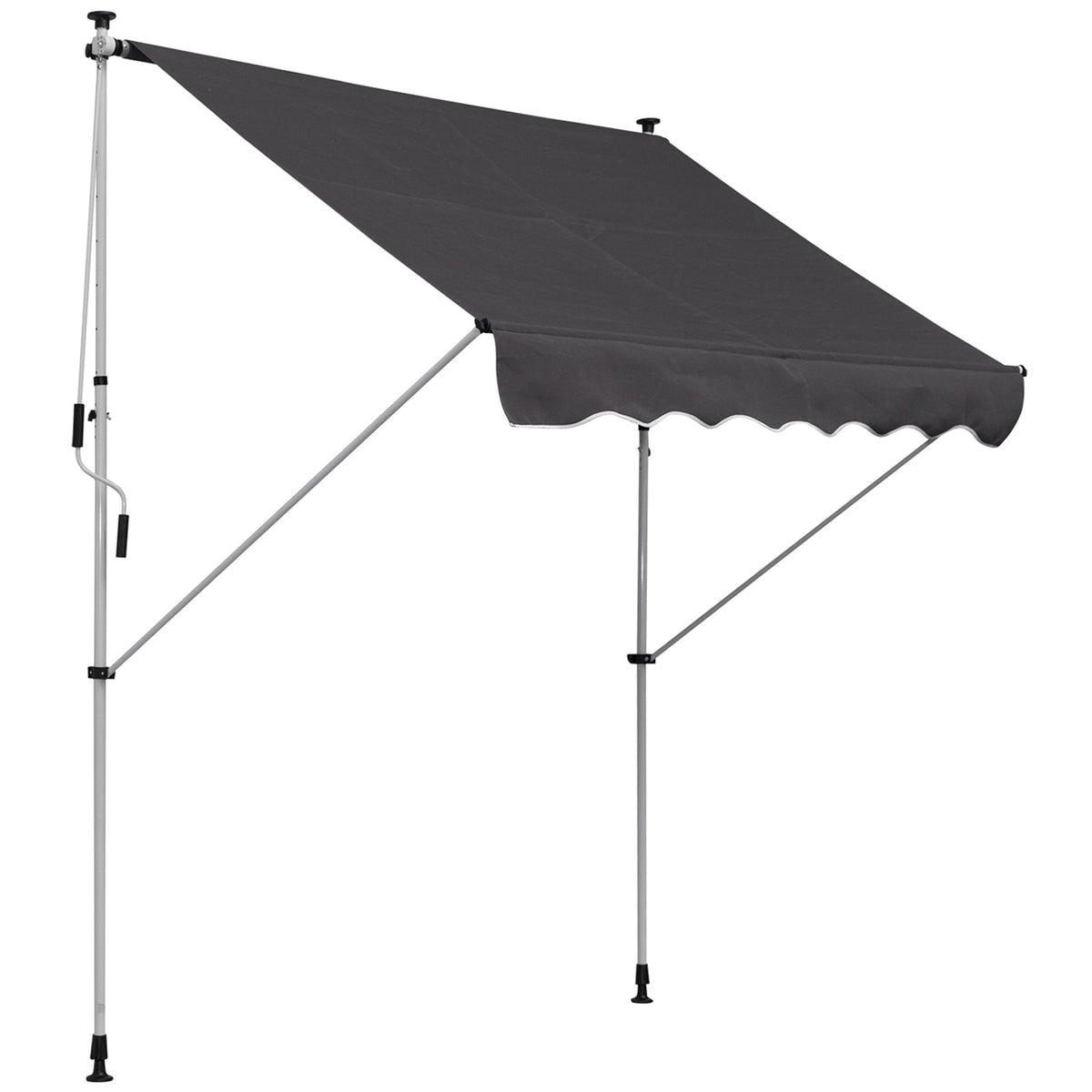 Awning, Articulated Arm Clamp Adjustable 200x150cm, Grey Aluminium
