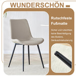 Round Table Set, Modern Minimalist 100cm with Storage and 4 Chairs, Brown Wood Look/Warm Grey PU