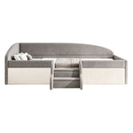 Upholstered Children's Bed 90x190cm with Steps, Grey Velvet