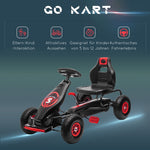 Children's Go-Kart with Pedals and Adjustable Seat, Red and Black
