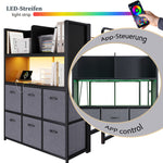 Loft Bed 120x200 cm with Storage & Charging, Black Metal