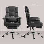 Office Chair, Ergonomic Reclining Computer with Footrest, Faux Leather Black