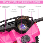 Kids Quad Electric 6V, Forward Function, Music, Pink