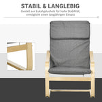Recliner Chair, Rocking Dining with Headrest, Dark Grey Linen Look