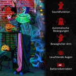 Scary Clown Halloween Decoration, Movable, Laughing, Pink+Purple