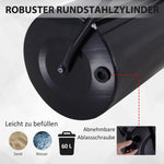lawn roller with u-handle, 40 cm diameter, 60 L water/sand filling, metal black