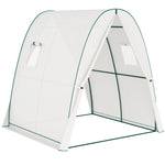 Greenhouse Roll-Up Door 2 Windows Winter-Proof Steel White