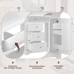 Bathroom Vanity Unit with Ceramic Sink and Drop-down Drawer, White