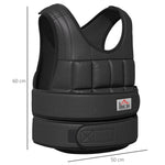 Weighted Vest, 30 kg Adjustable Strength Training, Black Oxford Metal