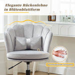 Dressing/Office Chair, Petal Backrest Butterfly Lumbar Cushion Height Adjustable, Soft Seat Cushion