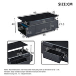 Coffee Table Height-Adjustable Hidden Storage Drawer LED High-Gloss Black