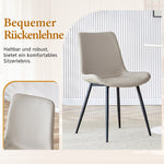 Minimalist Round Dining Set 100cm 4 Chairs Faux Leather - Light Wood/Grey
