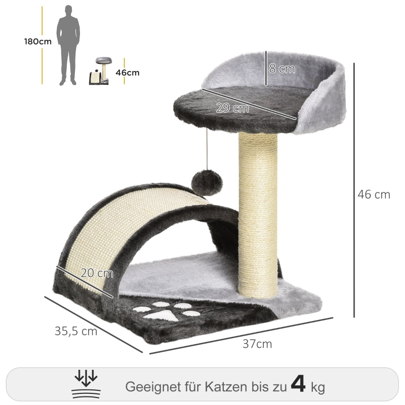 Cat Tree, Play Balls Sisal Rope Scratching Posts, Grey