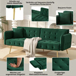 Two-seater Folding Sofa Bed Multifunctional Adjustable Velour