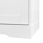 Entrance Cabinet, Storage Seat with Hooks & Open Compartments, White