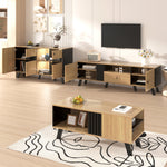 Living Room Furniture Set - Coffee Table, TV Cabinet & Sideboard, Modern, Wood & Black
