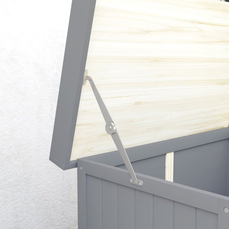 Garden Shed Work Surface Double Doors Wood/Stainless Steel - Grey