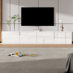 Modern TV Stand 170cm, Floating/Freestanding, 3 Doors 2 Drawers, High-Gloss White