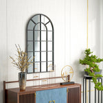 Wall Mirror, Wardrobe Hallway Living Room Bedroom, 110 x 62cm, Metal Frame, Black