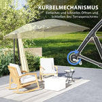 Cantilever Umbrella, Ø 260 cm, Waterproof, Tiltable, Aluminum, Beige