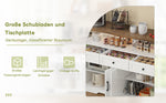 Buffet Sideboard 140cm 3 Drawers Shelves Storage Country Style - White/Brown