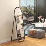 Full-Length Mirror, 160 x 40 cm Wall/Standing Oval Metal Black