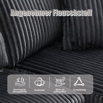 Modular Sofa Set Chaise 2-Seater Side Pockets Corduroy