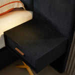 Adjustable Bed Frame with Storage Benches & LED Lights, Velvet