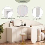 Desk, Rotating L-Shaped Corner Computer/Dressing Table 110 cm, White