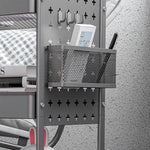 Rolling Serving Cart, 3 Tiers, 2 Baskets, Steel, Dark Grey