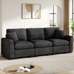 Three-Seater Sofa Multifunctional Folding Table USB Storage - Chenille