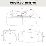 Sofa, curved two-seater with armrests and 2 cushions, cream linen