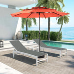 Outdoor Umbrella, 14.8 Ft Double Sided Rectangular Large with Crank, Orange