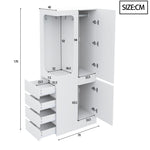 Wardrobe 70x40x170cm Drawers Storage Open Area Single Door, White